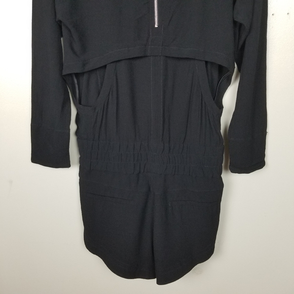 HELMUT LANG Crepe Romper Cutout Back Drawstring Axio Black Viscose Rayon S - Picture 9 of 15